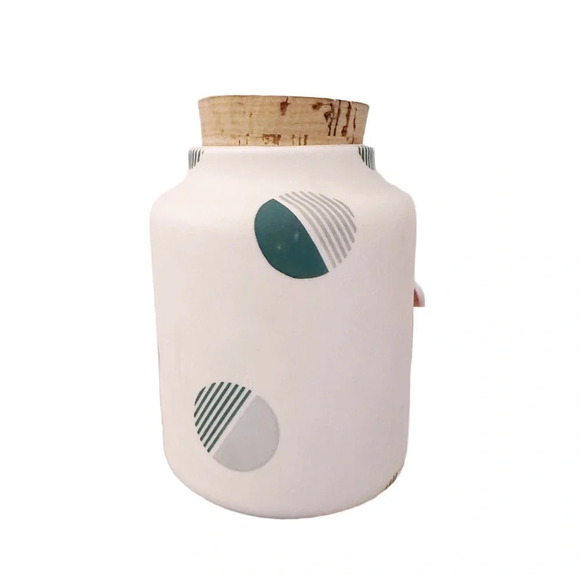 The Granite Seed Jar Cork Top Porcelain Vase Storage Kitchen - Picture 1 of 4